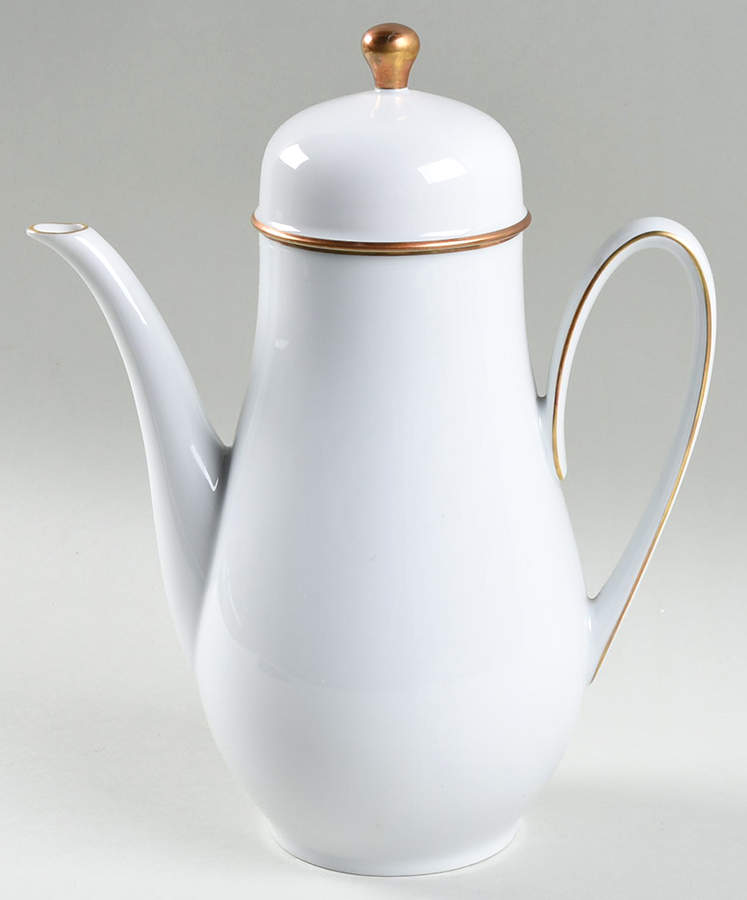 Olivia Gold White (Coupe) Coffee Pot & Lid by Hutschenreuther-1