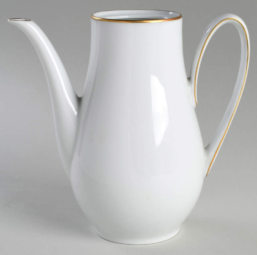 Olivia Gold White (Coupe) Coffee Pot No Lid by Hutschenreuther-1