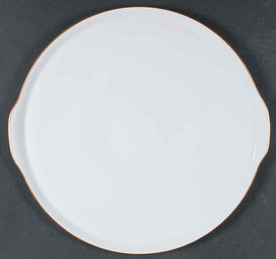 Olivia Gold White (Coupe) Round Torte Plate by Hutschenreuther-1