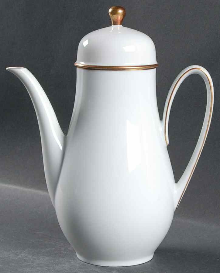Olivia Gold White (Coupe) Coffee Pot & Lid by Hutschenreuther-1