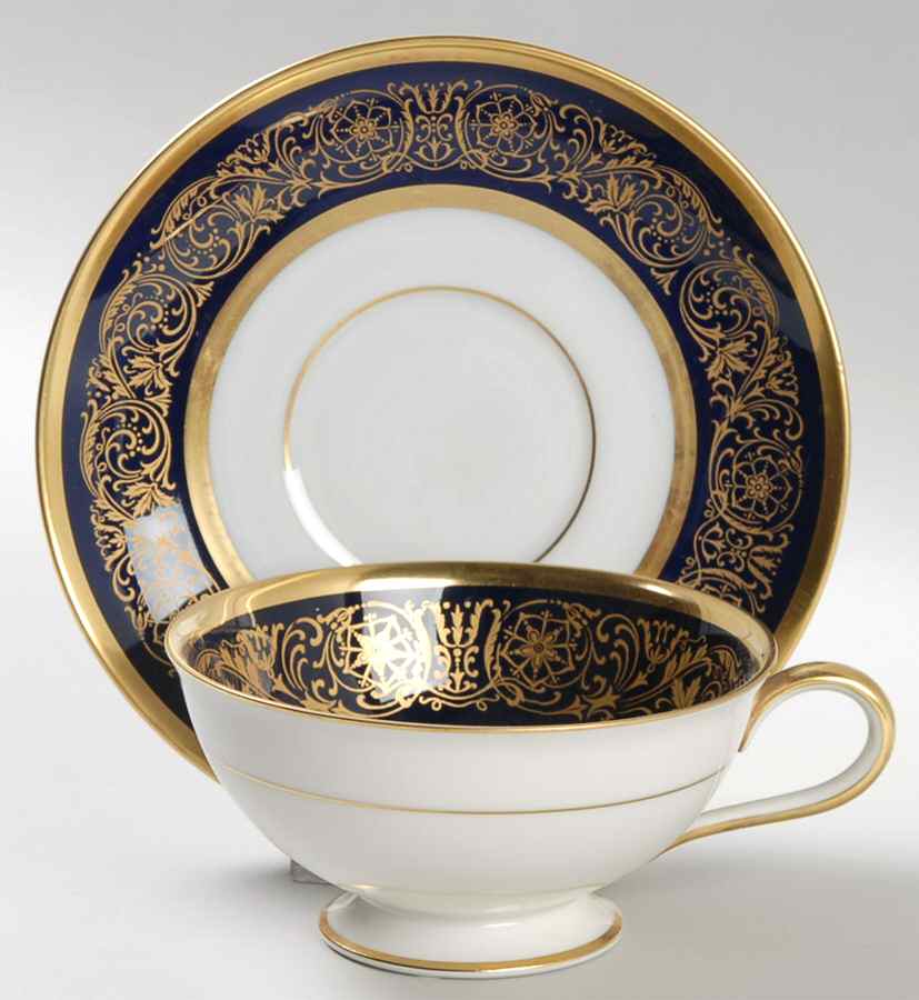 Pembroke Cobalt Blue Footed Cup & Saucer Set by Hutschenreuther-1