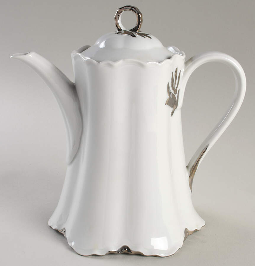 Platinum White Coffee Pot & Lid by Hutschenreuther-1