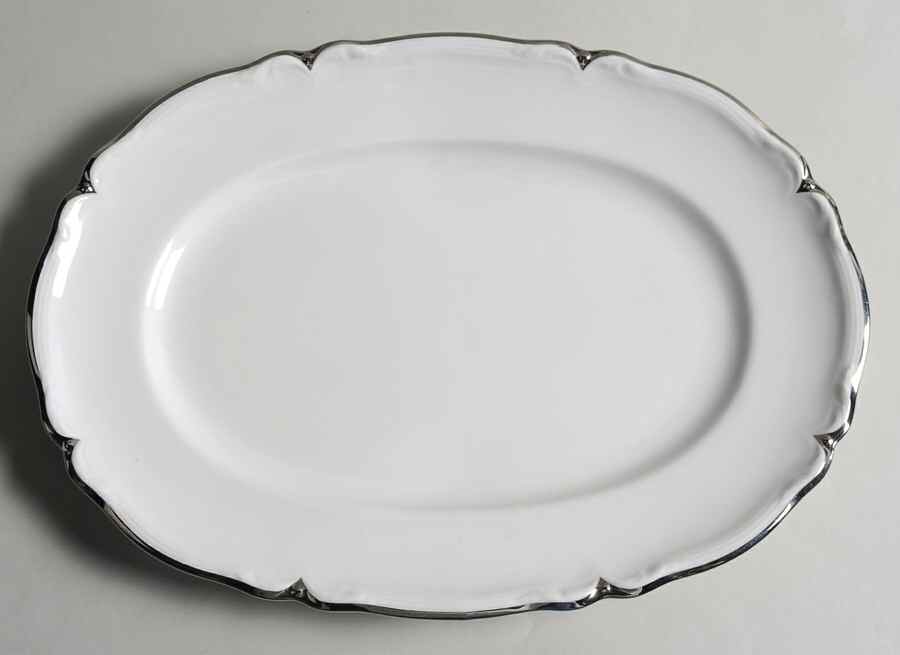 Baroque Platinum 12" Oval Serving Platter by Hutschenreuther-1