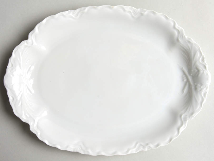 Racine (All White) 11" Oval Serving Platter by Hutschenreuther-1