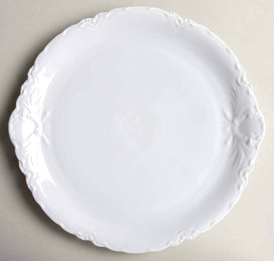 Racine (All White) Handled Cake Plate by Hutschenreuther-1