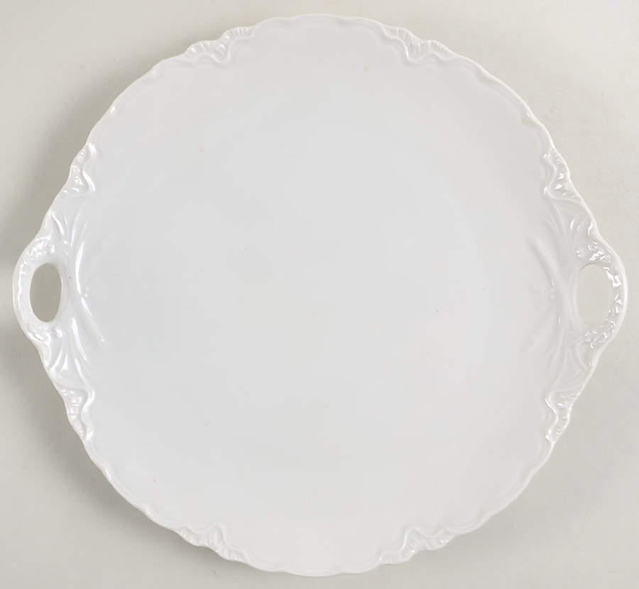 Racine (All White) Handled Cake Plate by Hutschenreuther-1