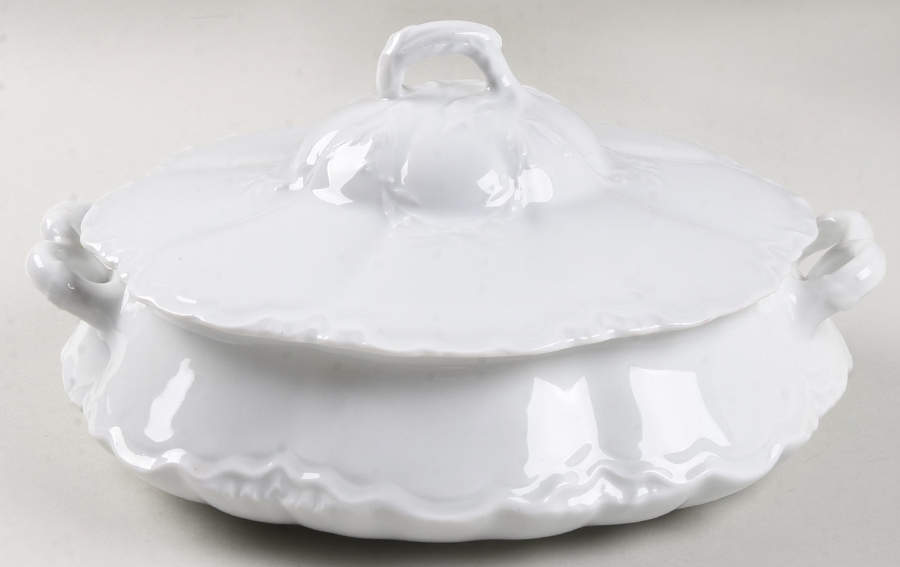 Racine (All White) Round Covered Vegetable by Hutschenreuther-1