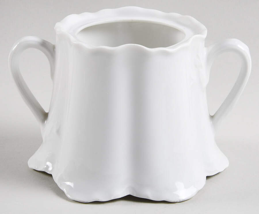 Racine (All White) Sugar Bowl No Lid by Hutschenreuther-1