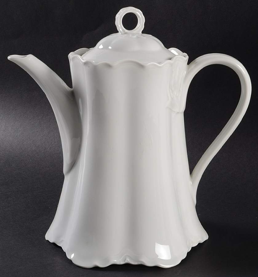 Racine (All White) Coffee Pot & Lid by Hutschenreuther-1
