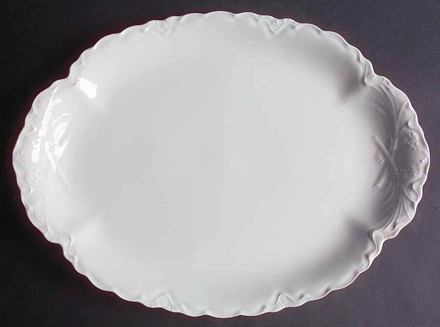 Racine (All White) 16" Oval Serving Platter by Hutschenreuther-1