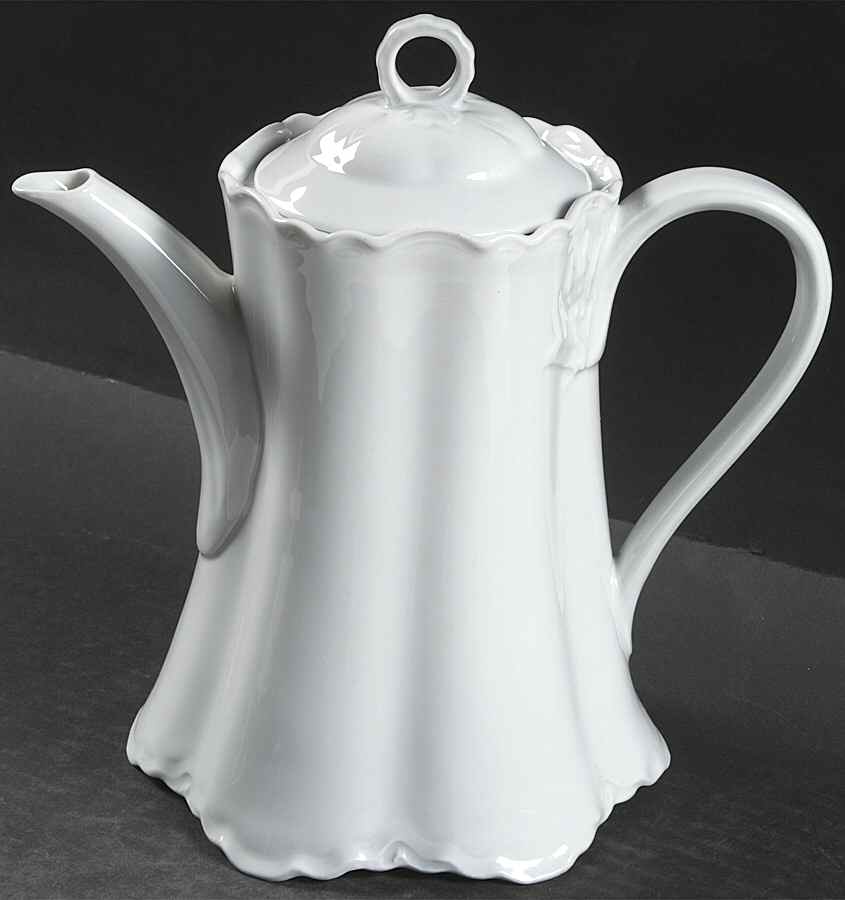 Racine (All White) Small Coffee Pot & Lid by Hutschenreuther-1