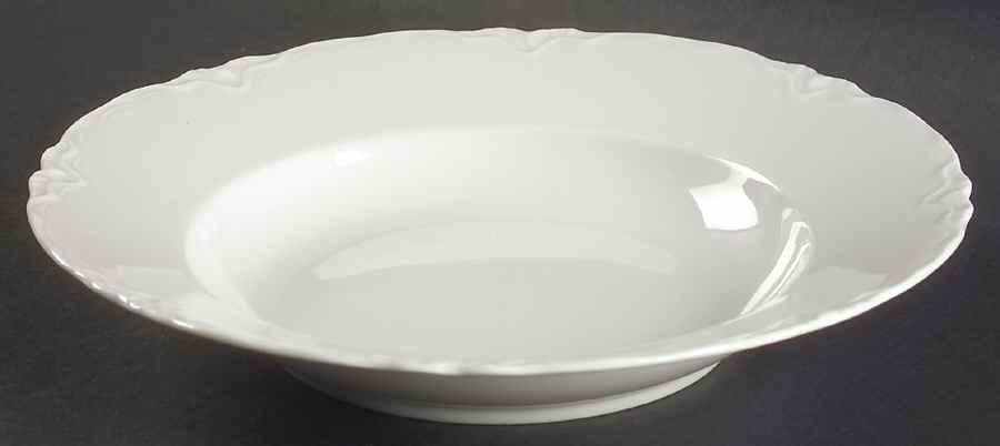 Racine (All White) Large Rim Soup Bowl by Hutschenreuther-1