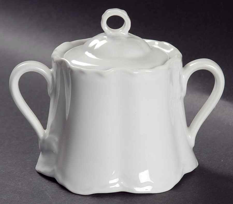 Racine (All White) Mini Sugar Bowl & Lid by Hutschenreuther-1