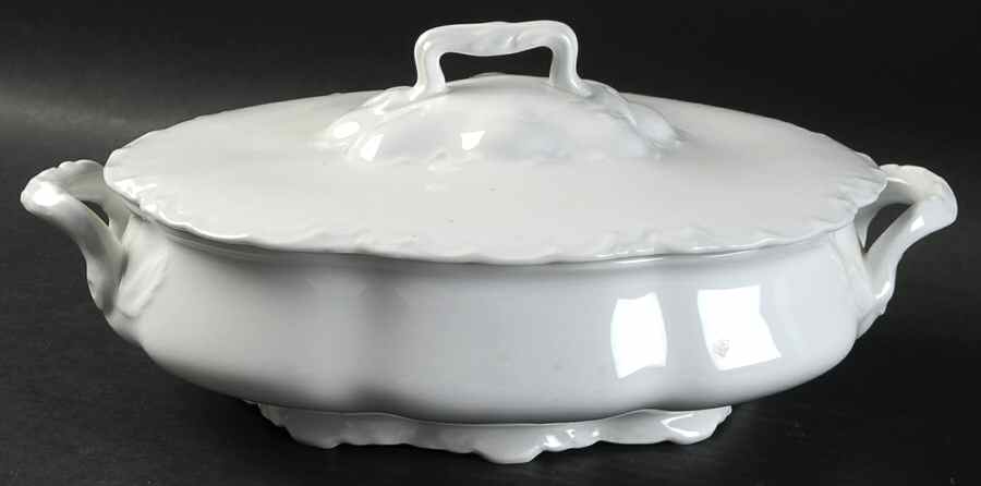 Racine (All White) Oval Covered Vegetable by Hutschenreuther-1