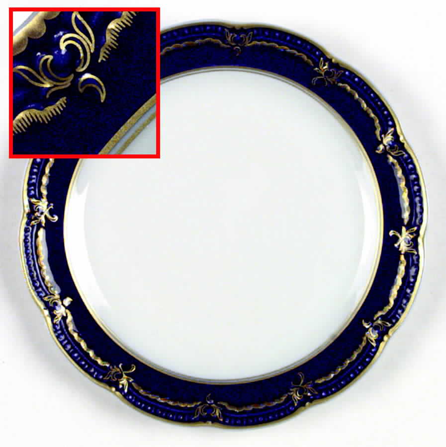 Regina (Cobalt Rim, Scalloped) Dinner Plate by Hutschenreuther-1