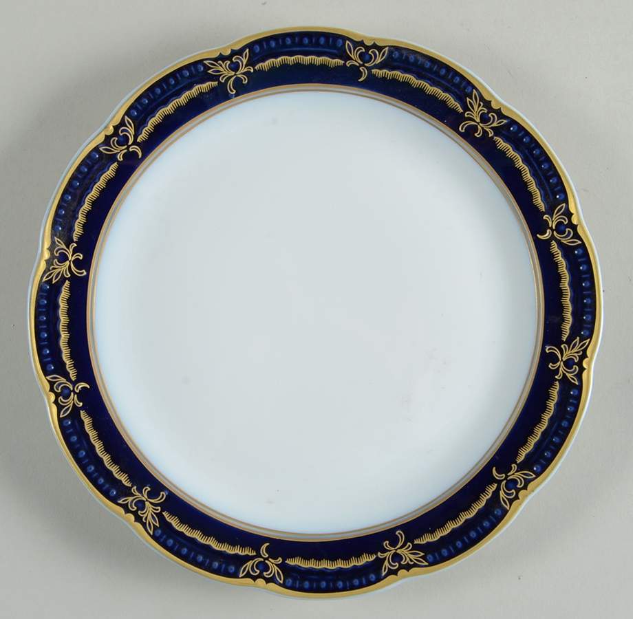 Regina (Cobalt Rim, Scalloped) Dessert/Pie Plate by Hutschenreuther-1