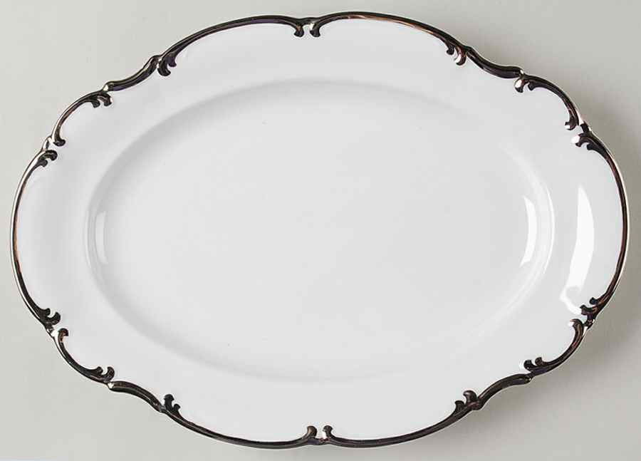 Revere (White) 12" Oval Serving Platter by Hutschenreuther-1