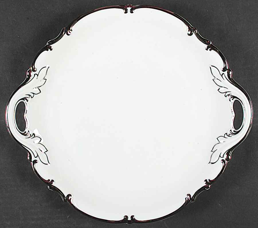 Revere (White) Handled Cake Plate by Hutschenreuther-1
