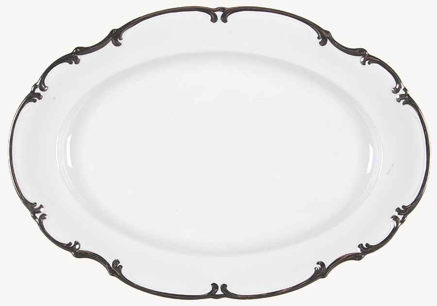 Revere (White) 14" Oval Serving Platter by Hutschenreuther-1