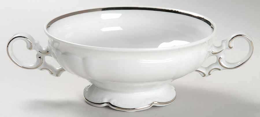 Revere (White) Footed Cream Soup Bowl by Hutschenreuther-1