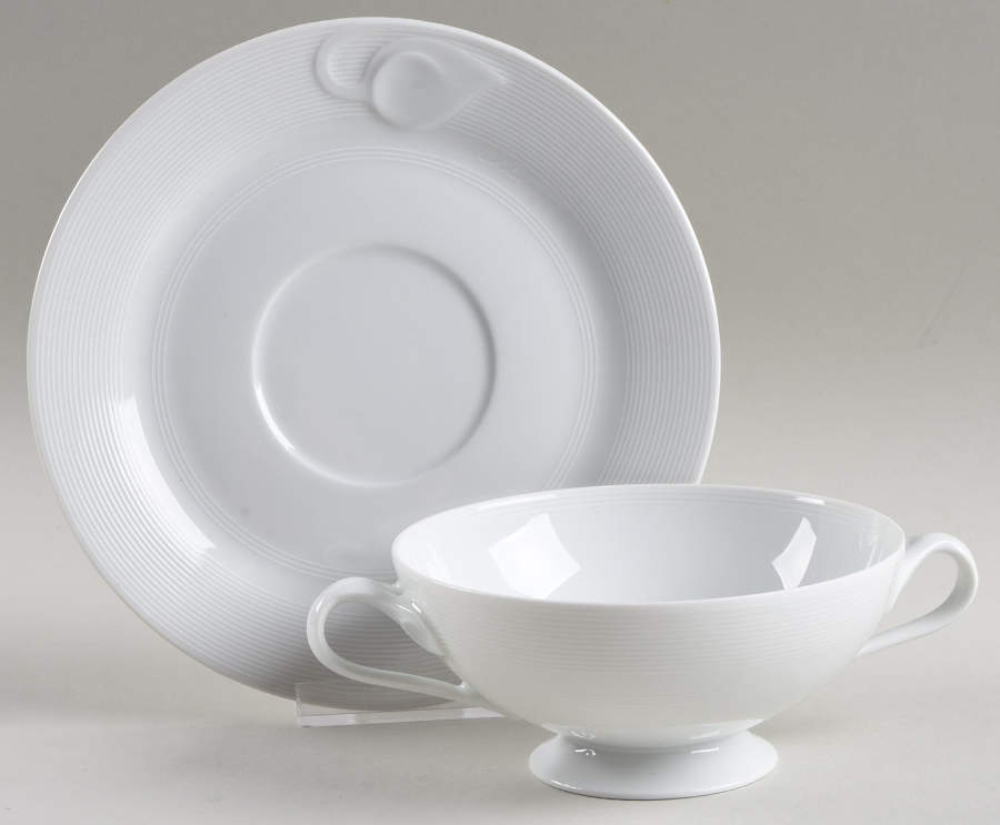 Rotonde Footed Cream Soup Bowl & Saucer Set by Hutschenreuther-1