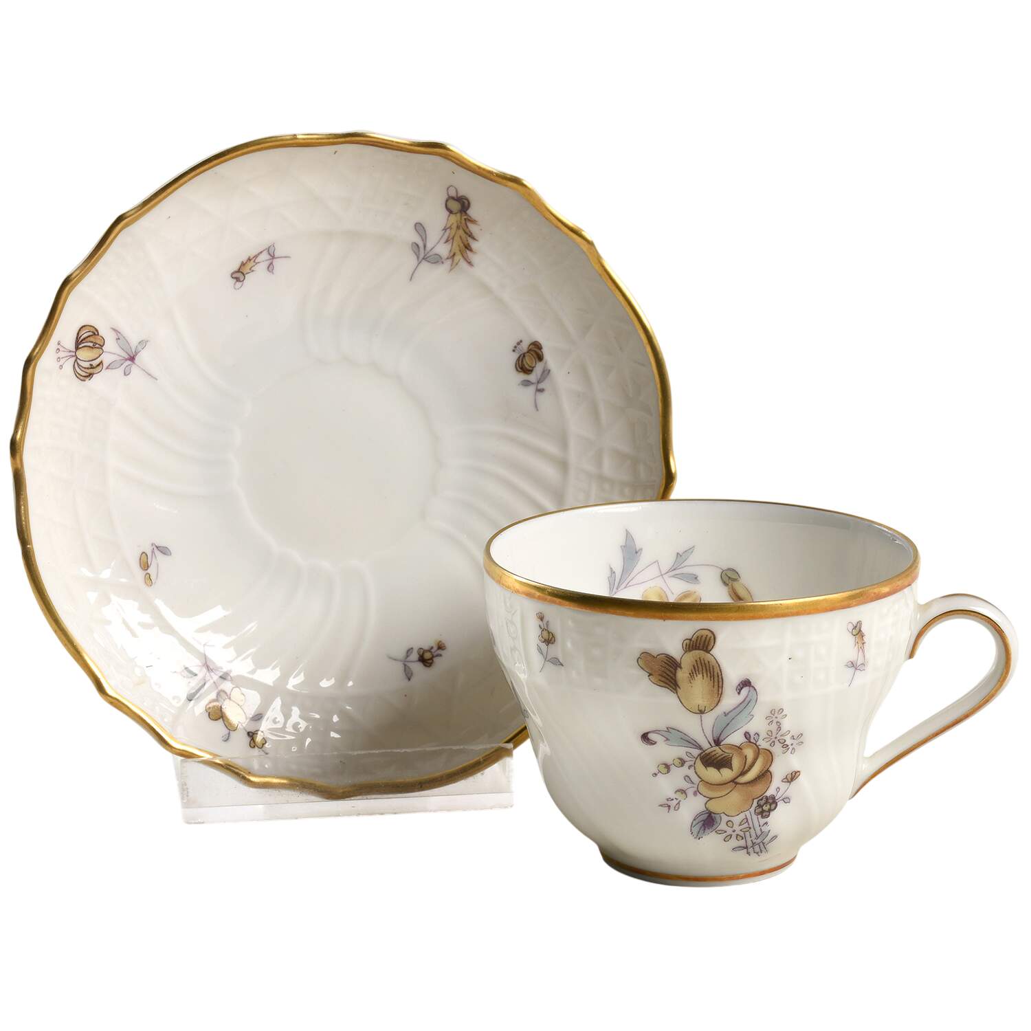 Saxony Flat Demitasse Cup & Saucer Set by Hutschenreuther-1