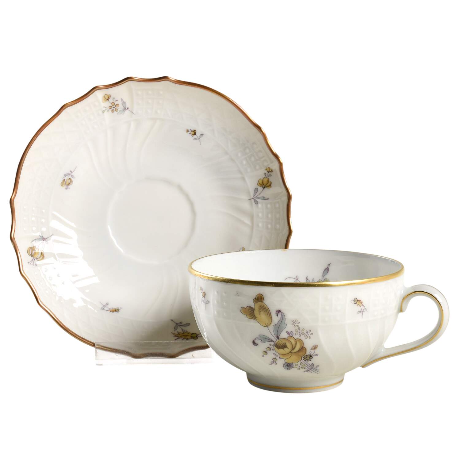 Saxony Flat Cup & Saucer Set by Hutschenreuther-1