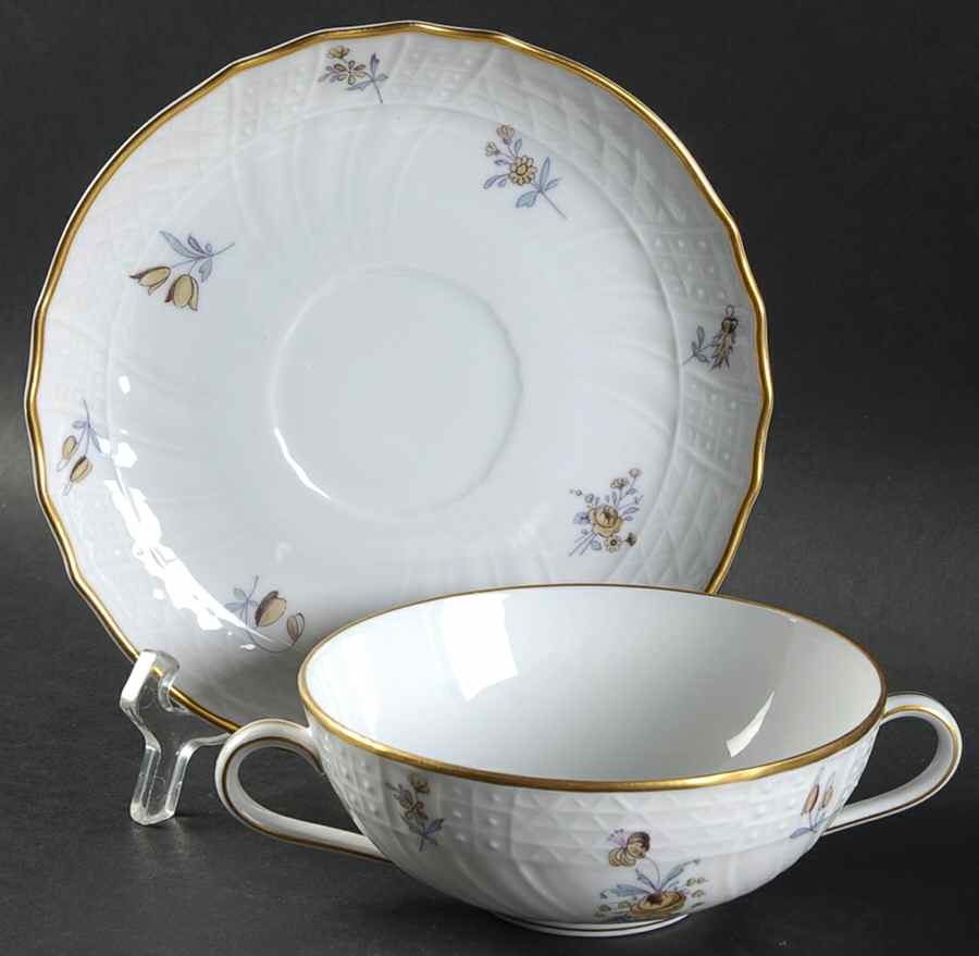 Saxony Flat Cream Soup Bowl & Saucer Set by Hutschenreuther-1