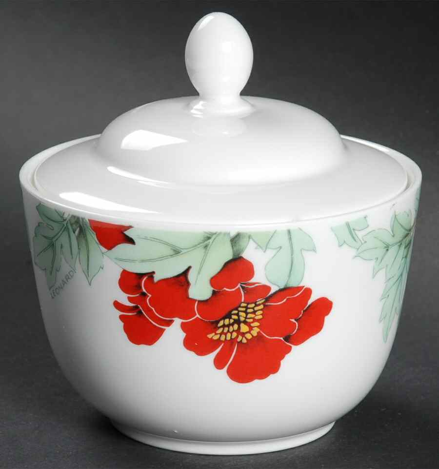 Scarlet Sugar Bowl & Lid by Hutschenreuther-1