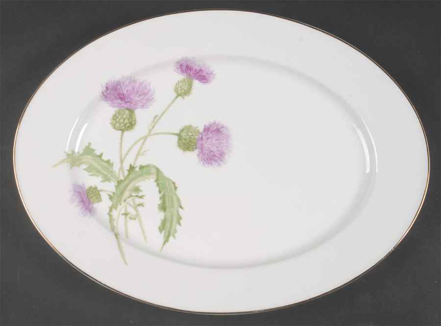 Scotch Thistle 15" Oval Serving Platter by Hutschenreuther-1