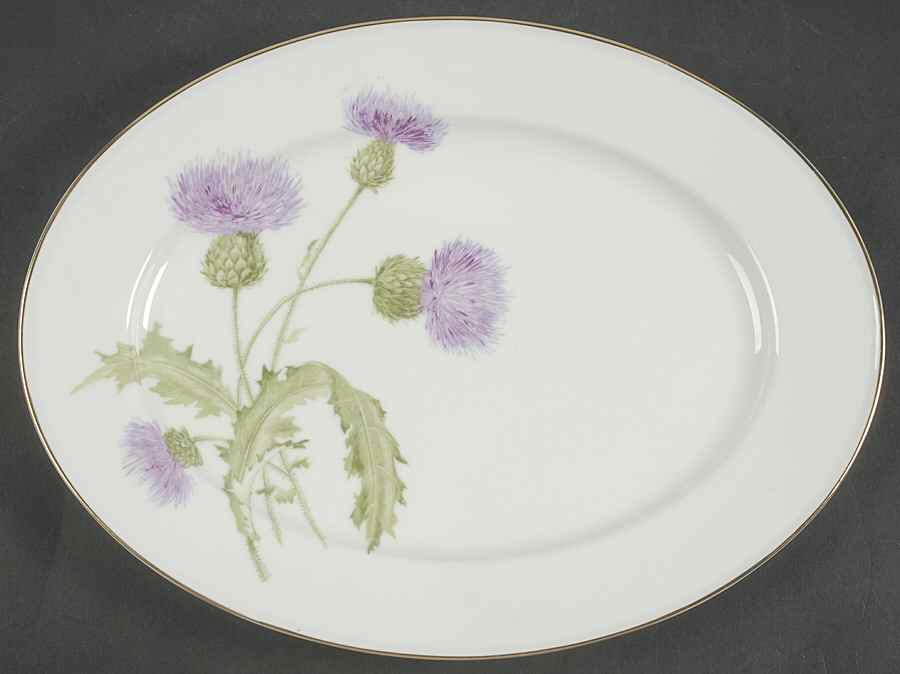 Scotch Thistle 12" Oval Serving Platter by Hutschenreuther-1