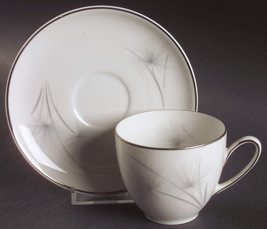 Sea Isle (Coupe, Platinum) Flat Cup & Saucer Set by Hutschenreuther-1