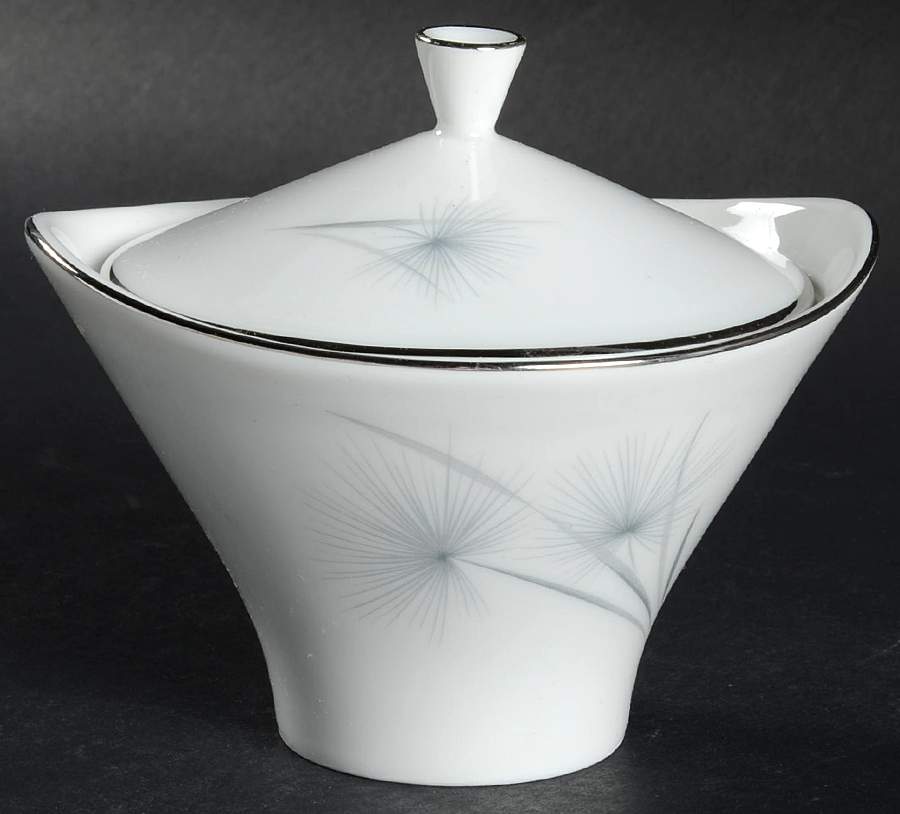 Sea Isle (Coupe, Platinum) Sugar Bowl & Lid by Hutschenreuther-1