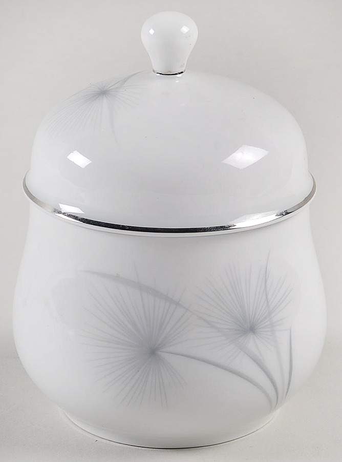 Sea Isle (Coupe, Platinum) Sugar Bowl & Lid by Hutschenreuther-1