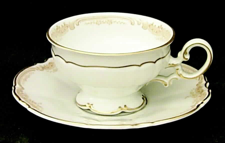 Sienna (White Background) Footed Cup & Saucer Set by Hutschenreuther-1