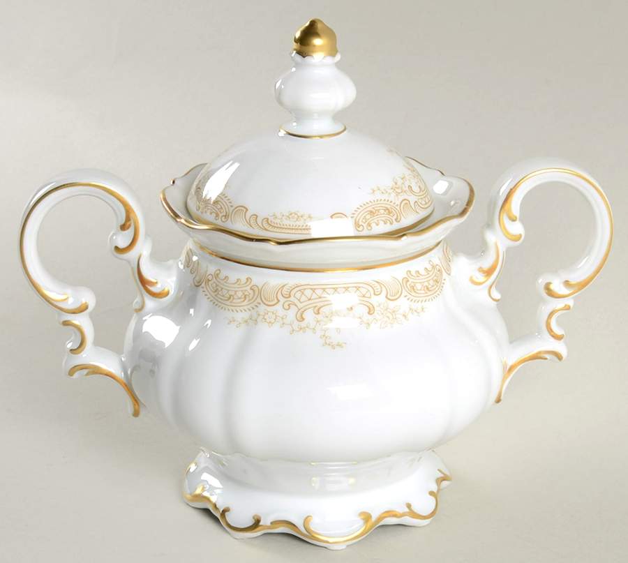 Sienna (White Background) Sugar Bowl & Lid by Hutschenreuther-1