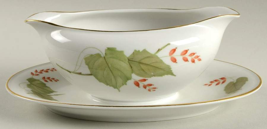 The Silver Poplar Gravy Boat with Attached Underplate by Hutschenreuther-1