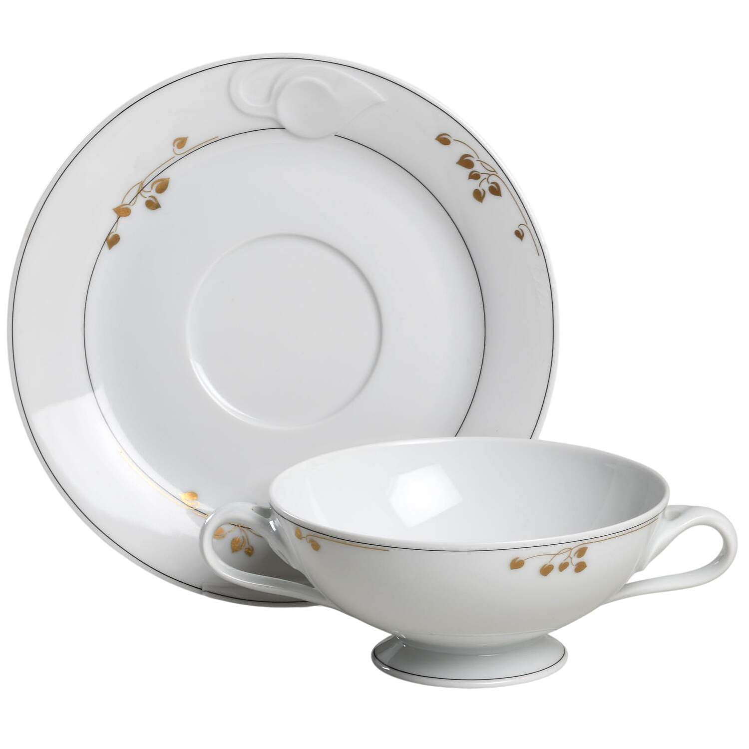St. Honore Footed Cream Soup Bowl & Saucer Set by Hutschenreuther-1