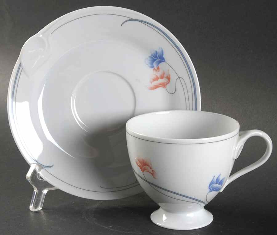 St. Michel Footed Cup & Saucer Set by Hutschenreuther-1