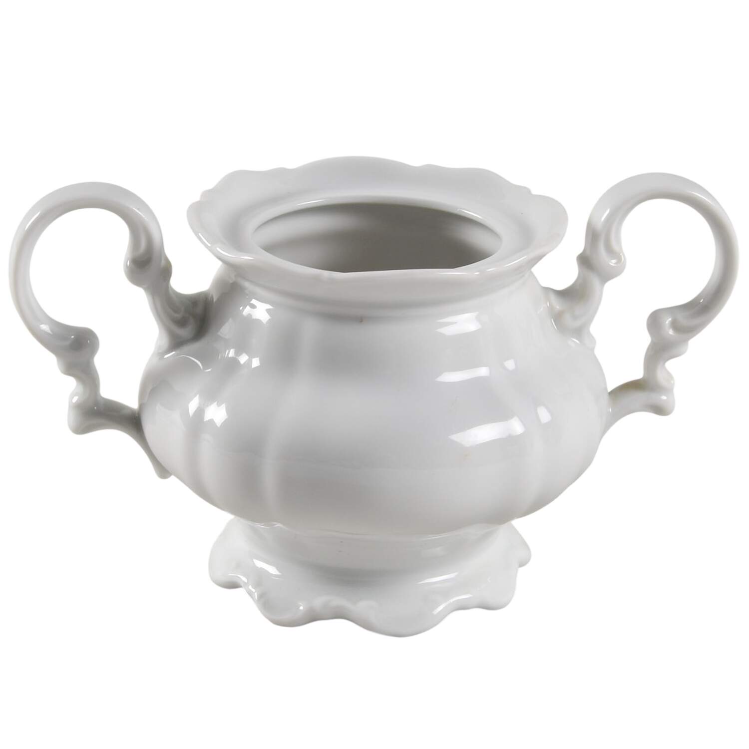 Sylvia (All White, No Trim) Sugar Bowl No Lid by Hutschenreuther-1