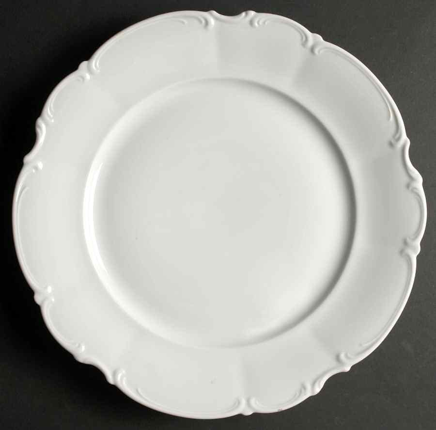 Sylvia (All White, No Trim) 12" Chop Plate (Round Platter) by Hutschenreuther-1