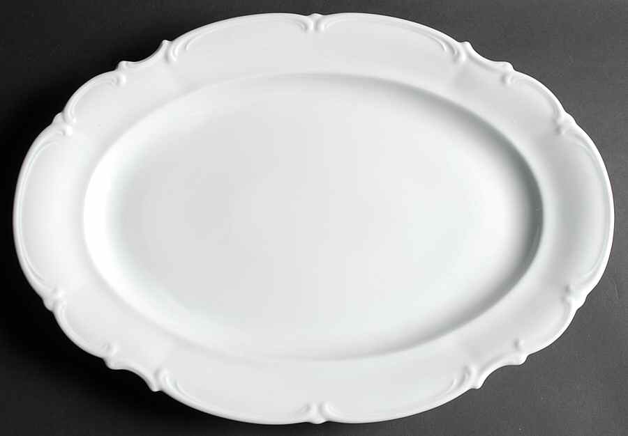 Sylvia (All White, No Trim) 17" Oval Serving Platter by Hutschenreuther-1