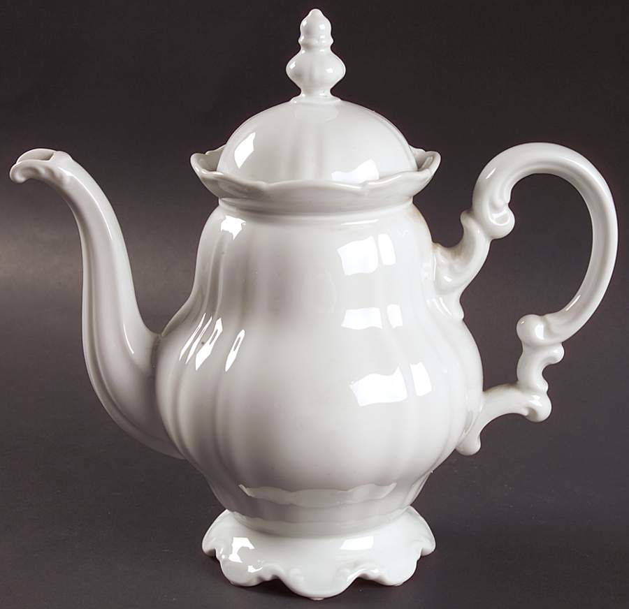 Sylvia (All White, No Trim) Small Coffee Pot & Lid by Hutschenreuther-1