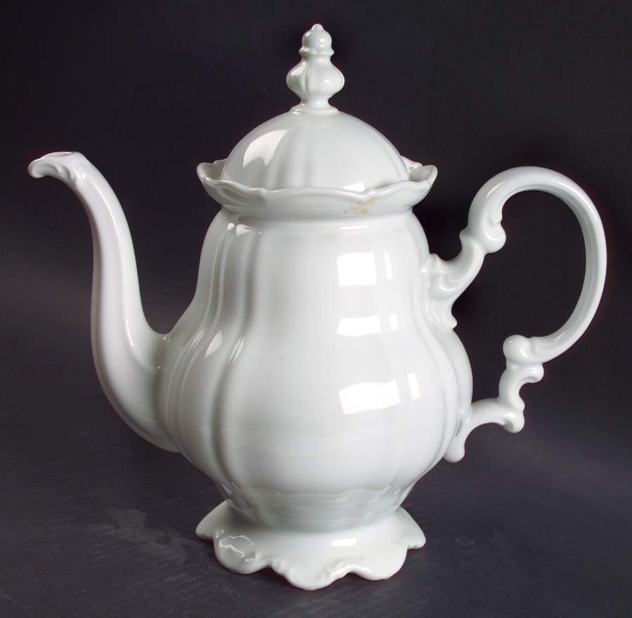 Sylvia (All White, No Trim) Coffee Pot & Lid by Hutschenreuther-1
