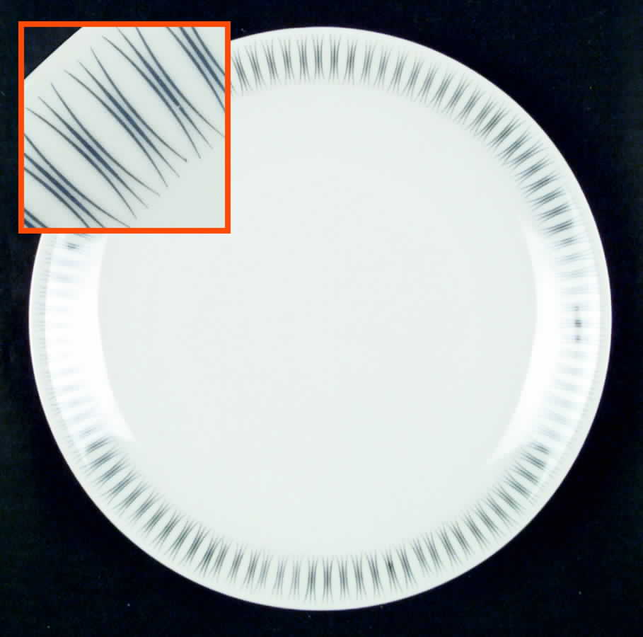 Tiara (Blue Gray Lines) Dinner Plate by Hutschenreuther-1