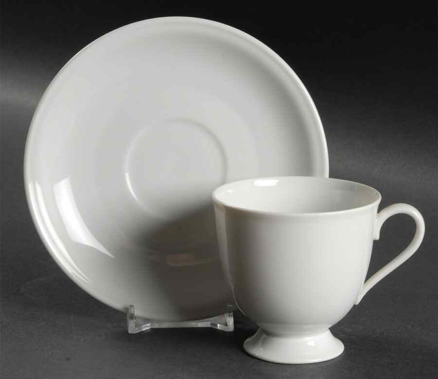 Turvel White Footed Cup & Saucer Set by Hutschenreuther-1