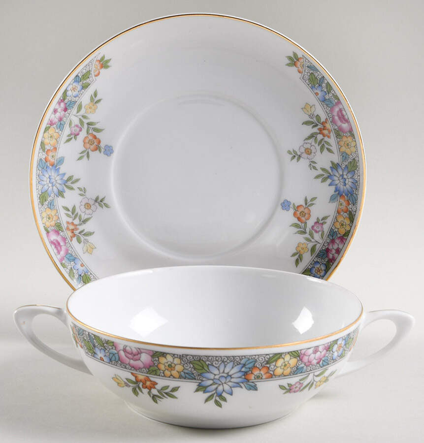 Vernon Flat Cream Soup Bowl & Saucer Set by Hutschenreuther-1