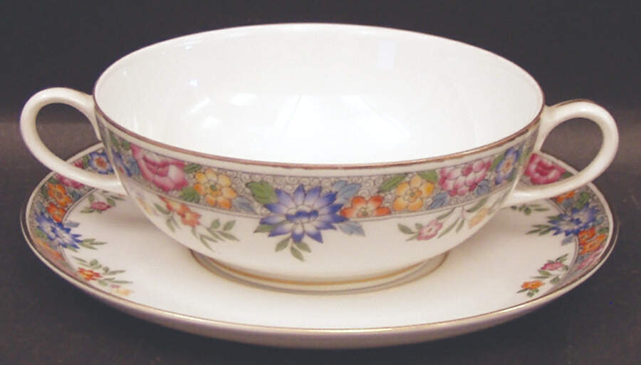 Vernon Flat Cream Soup & Saucer Set by Hutschenreuther-1