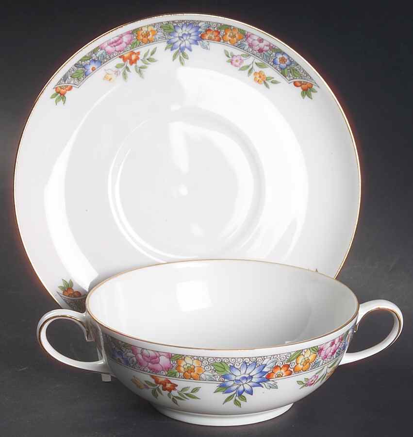 Vernon Flat Cream Soup Bowl & Saucer Set by Hutschenreuther-1