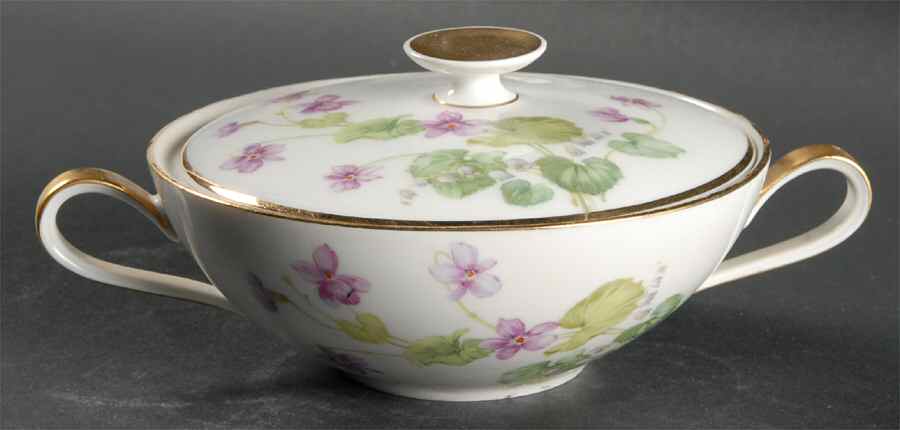 Violet (Rim Shape) Sugar Bowl & Lid by Hutschenreuther-1